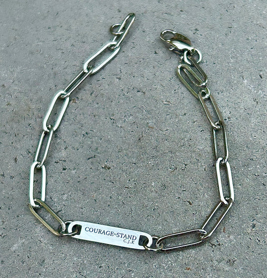 Courage to Stand C.J.K Paperclip Bracelet