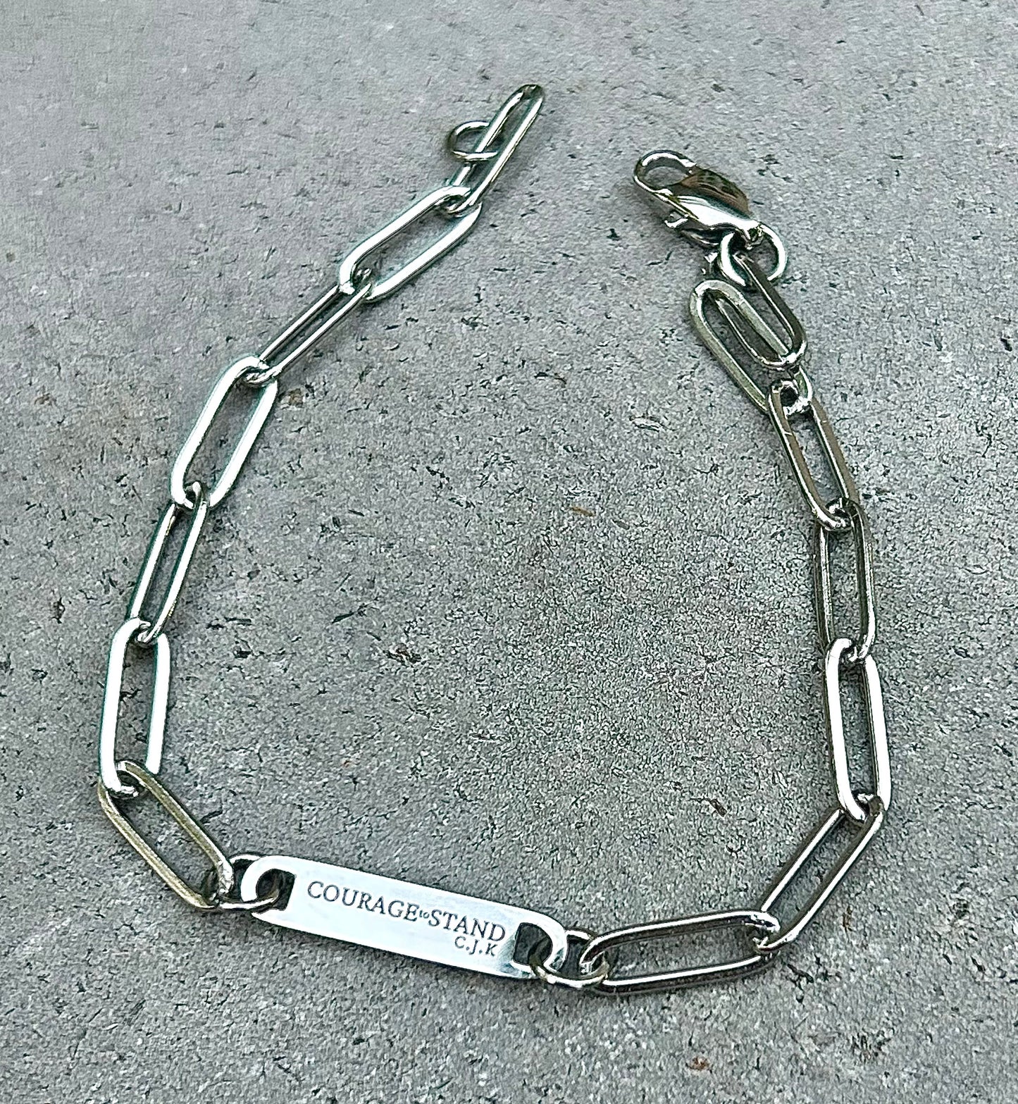 Courage to Stand C.J.K Paperclip Bracelet