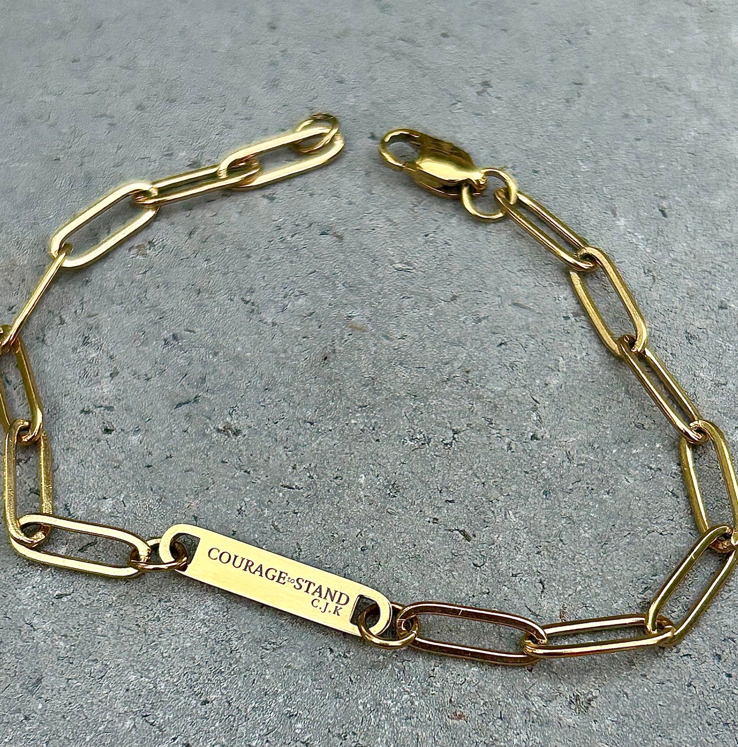 Courage to Stand C.J.K Paperclip Bracelet