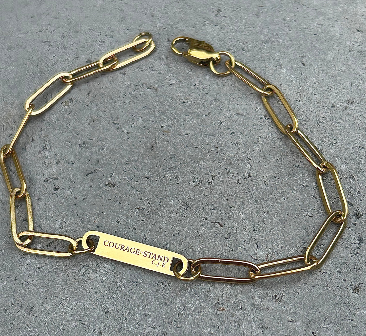 Courage to Stand C.J.K Paperclip Bracelet