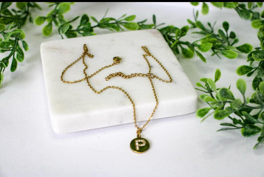 Stainless Steel Initial Pendant Necklace