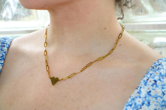 Heart Paperclip Necklace