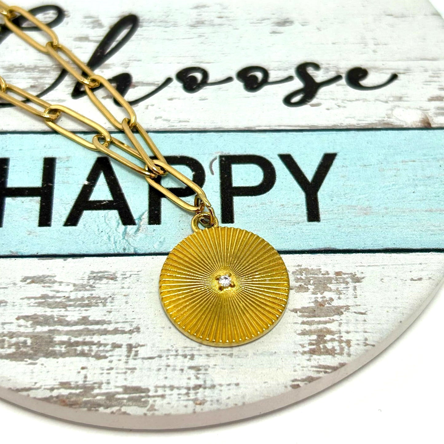 The Golden Hour Paperclip Medallion