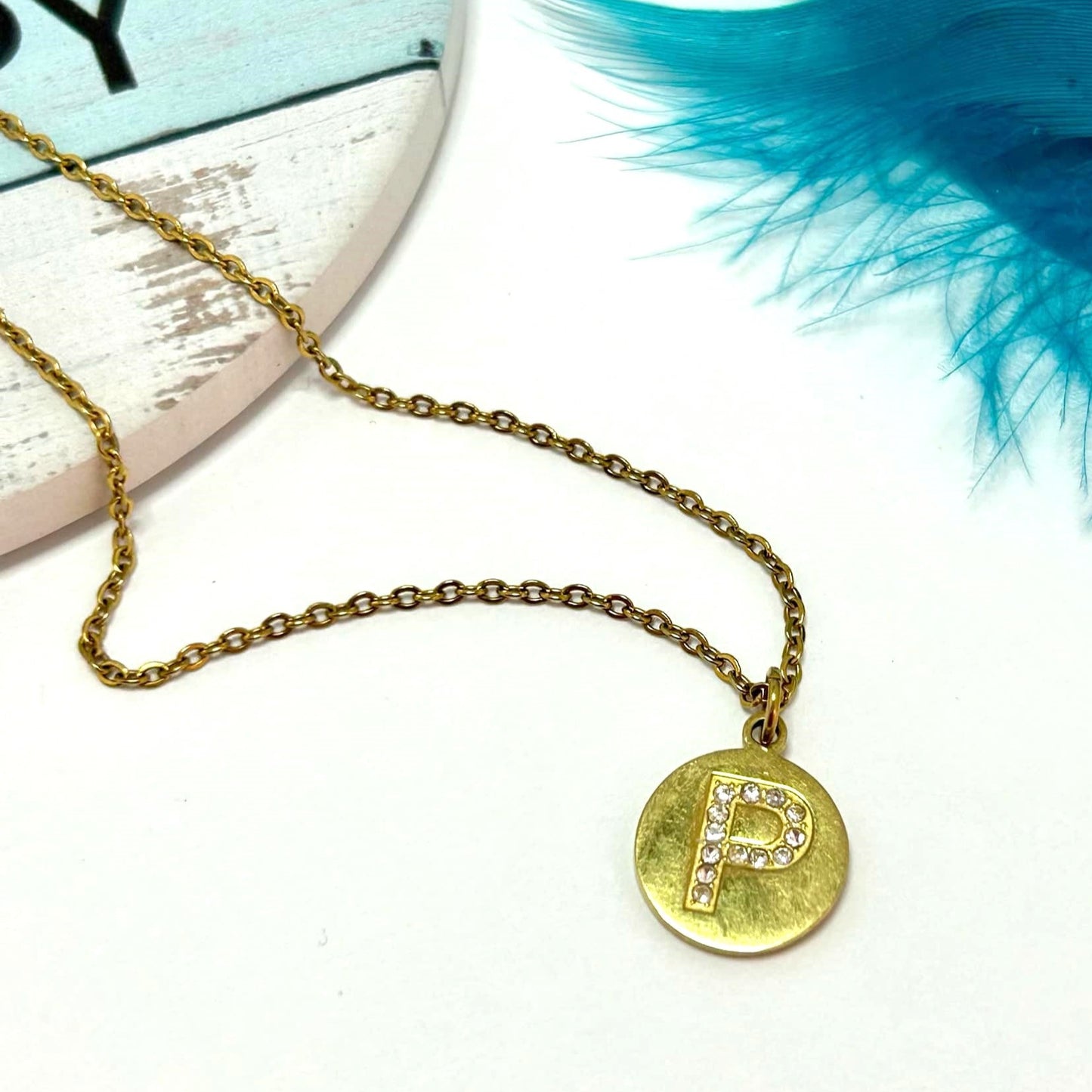 Stainless Steel Initial Pendant Necklace