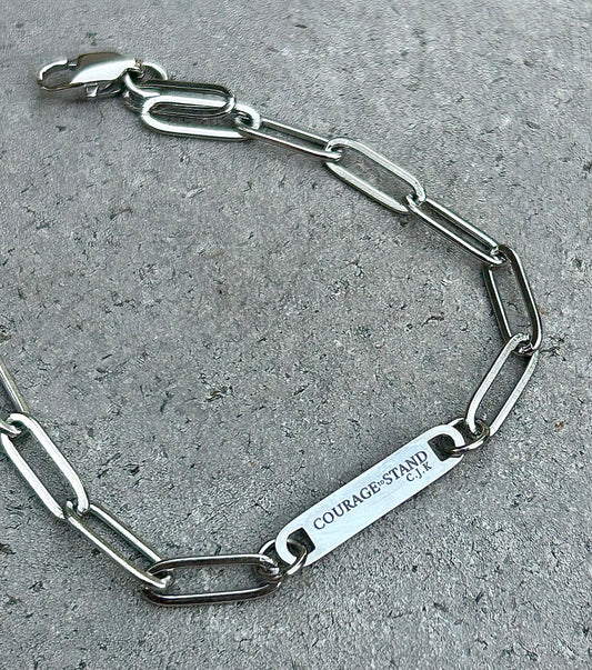 Courage to Stand C.J.K Paperclip Bracelet