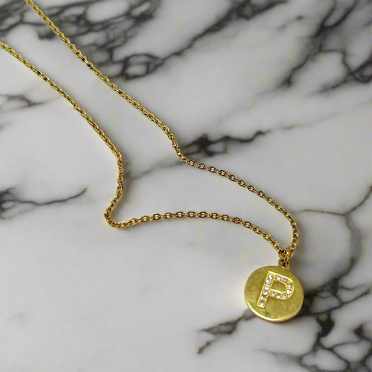 Stainless Steel Initial Pendant Necklace