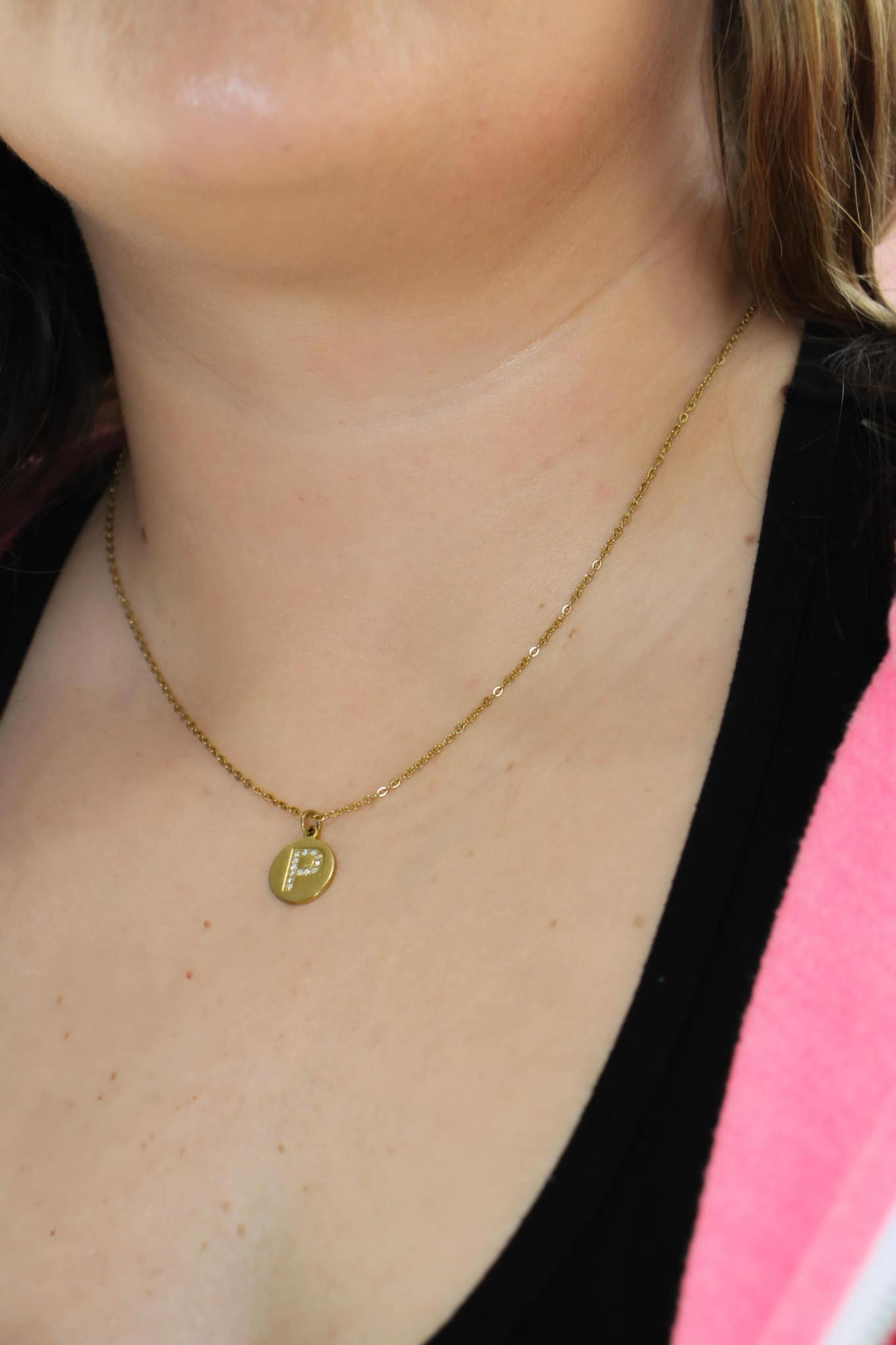 Stainless Steel Initial Pendant Necklace