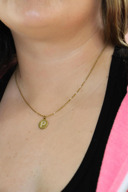 Stainless Steel Initial Pendant Necklace