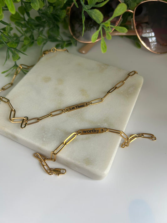 Let them + Worthy by Kara Paperclip Set