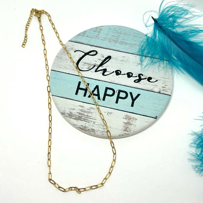 Stainless Steel Paperclip Chain Necklace