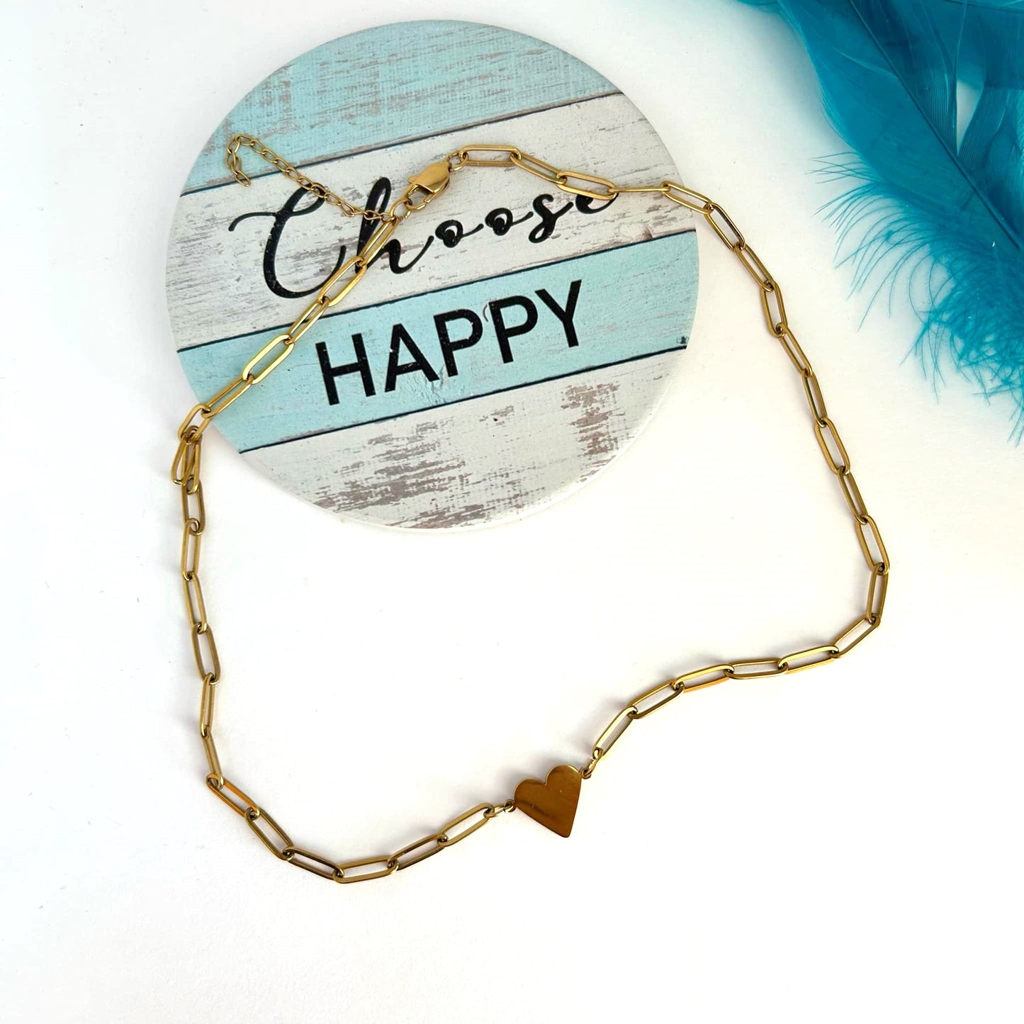 Heart Paperclip Necklace