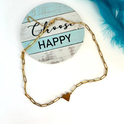 Heart Paperclip Necklace
