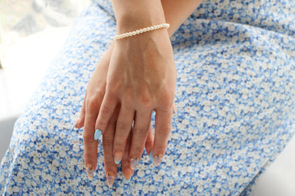 Glass Pearl Charm Keeper Bracelet