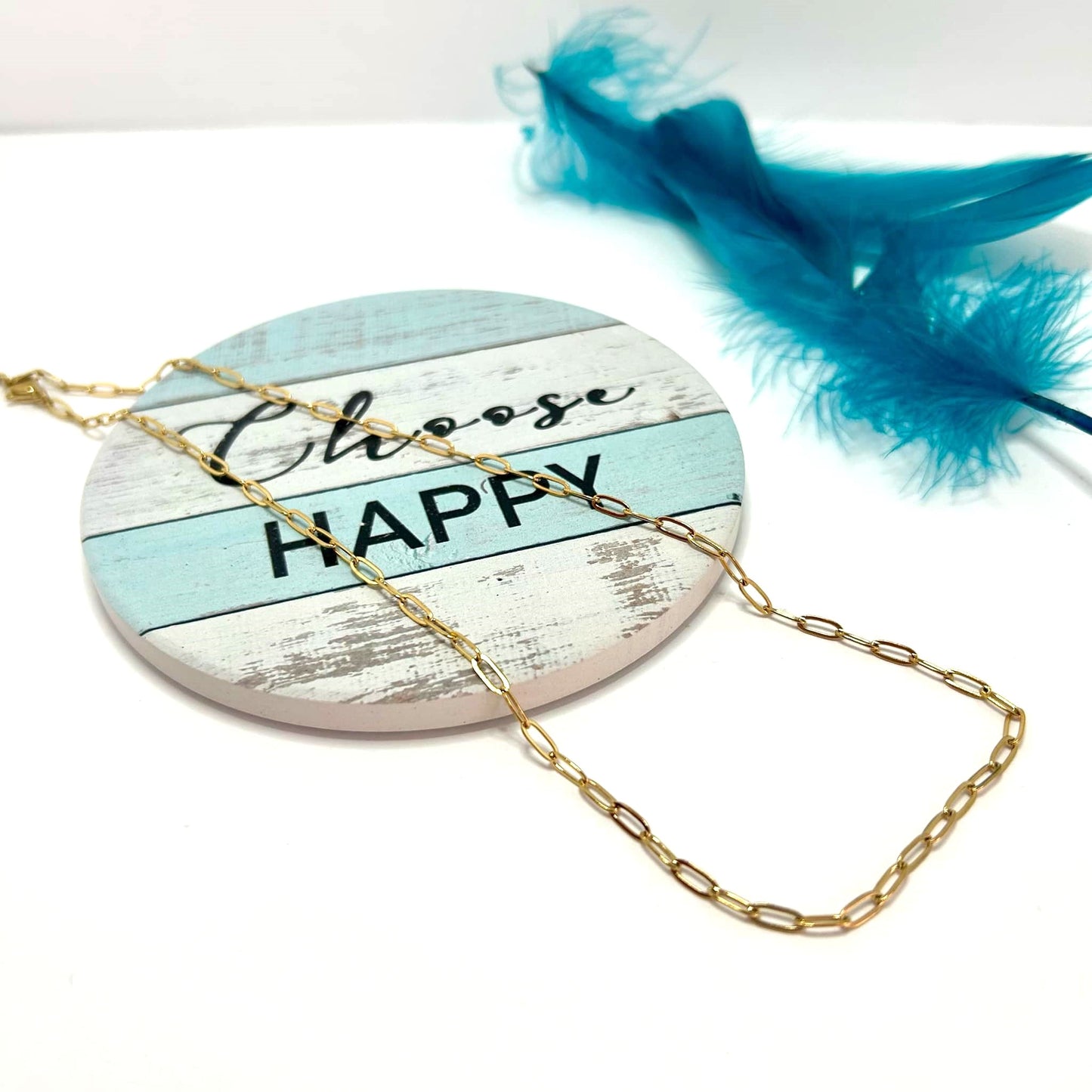 Stainless Steel Paperclip Chain Necklace