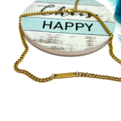 Curb Chain Bar Necklace